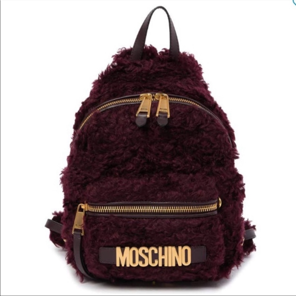 NWT Moschino mohair backpack violet